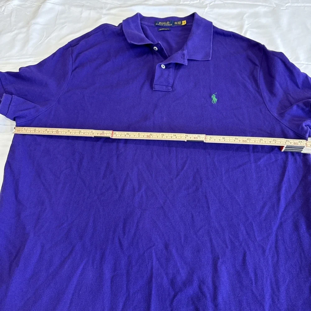 Polo by Ralph Lauren Men's Short Sleeve Polo Shirt Purple 2XL Slim Fit Pony Logo
